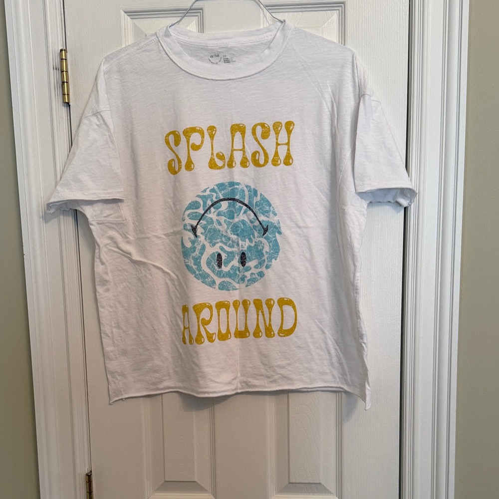 White women shirt with Yellow and Blue Print